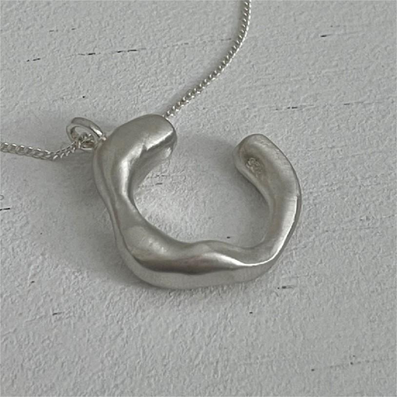 Minimalist Sweet 925 Sterling Silver Matte Geometric Necklace Snake Chain