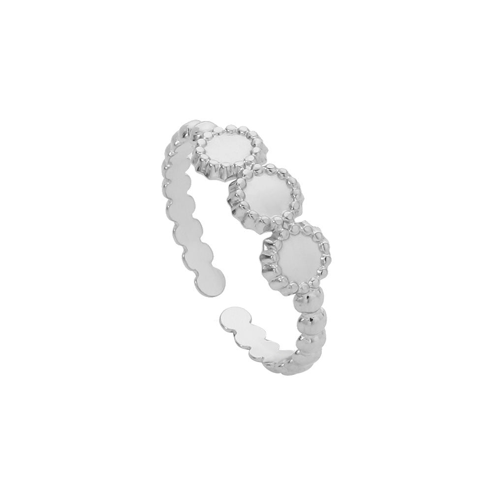Minimalist Hip-hop Geometric Round Plated Titanium Steel Double Layer Open Ring