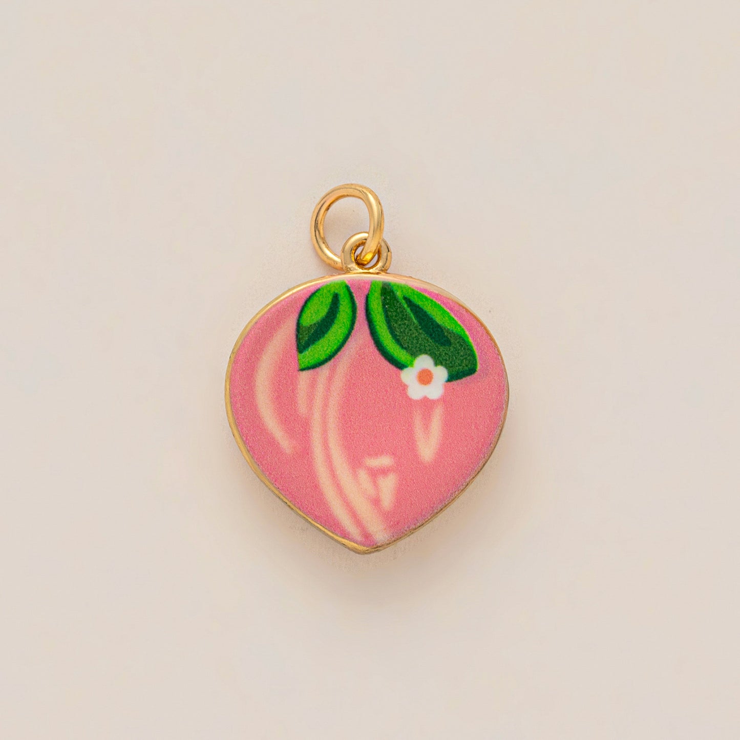 Vintage 18K Gold Plated Cartoon Drip Oil Brass Charm Bar Pendant for Women