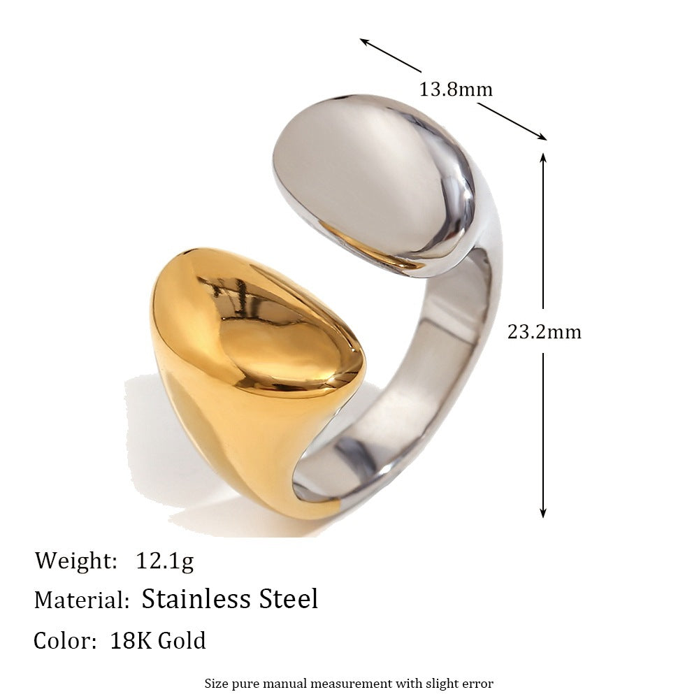 Anello Minimalista Geometrico da Donna in Acciaio Inossidabile Placcato Oro 18K