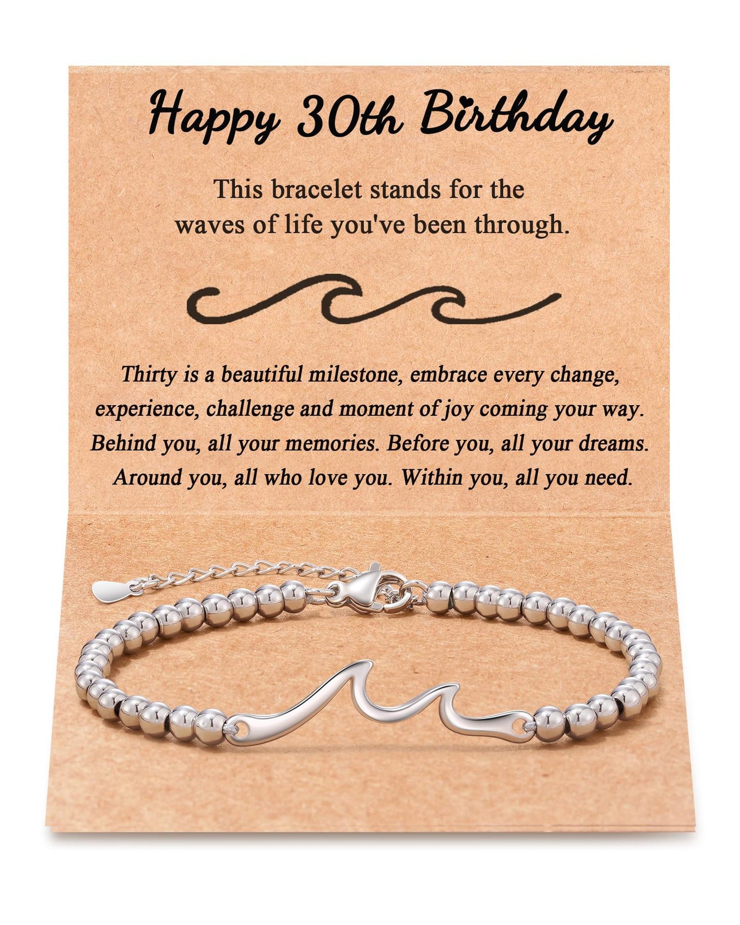 Personalized Wave Pattern Stainless Steel Bracelet Unisex Handmade Chain Bangle
