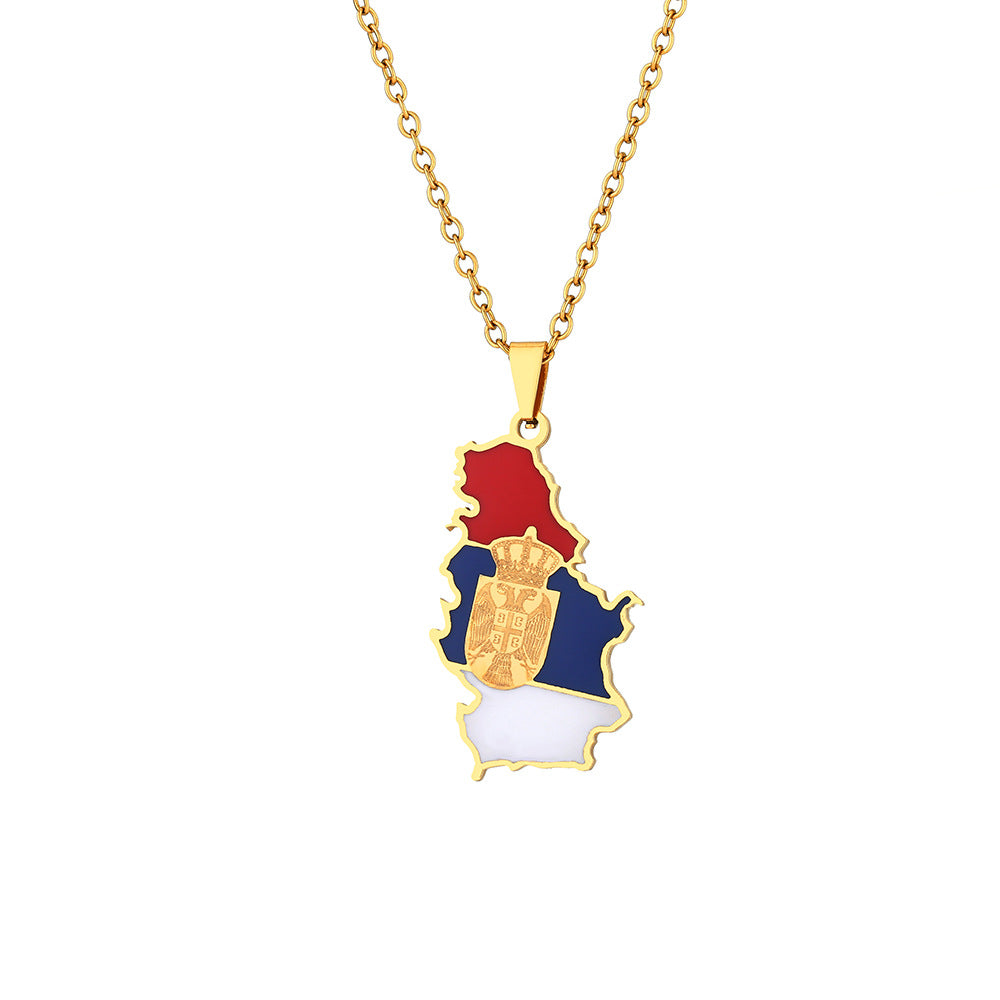 Collar con colgante de águila de acero inoxidable estilo étnico vintage con dije de acero de titanio y acabado chapado en cadena tipo O