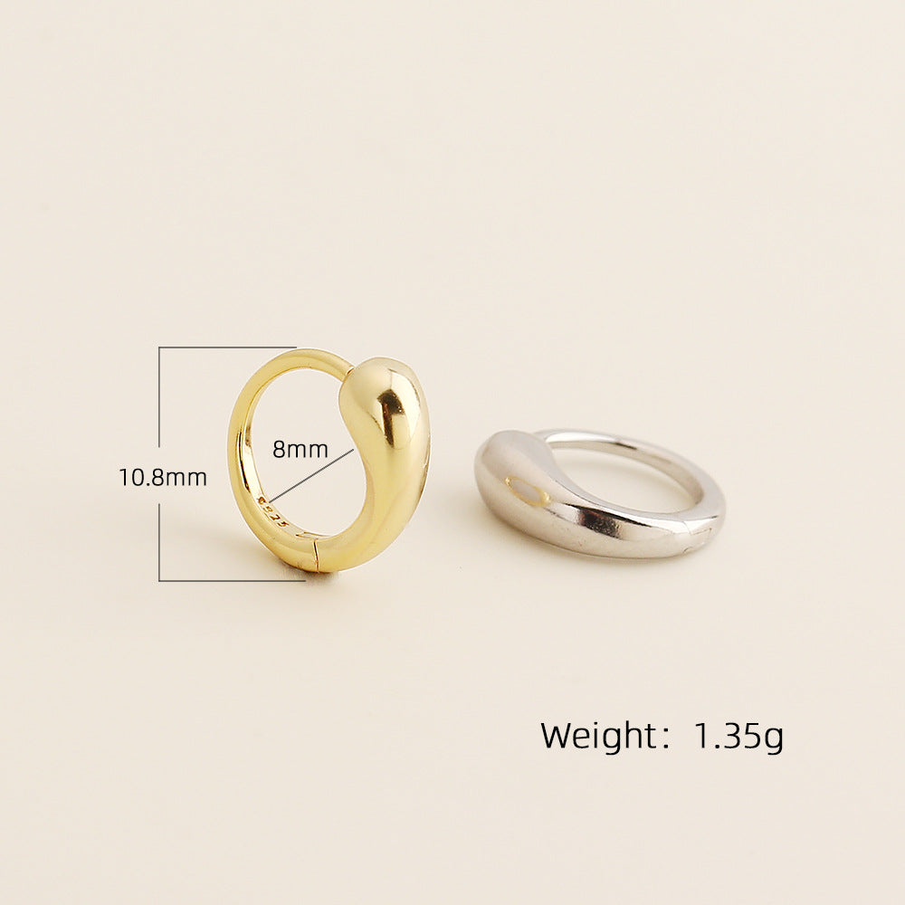 Pendientes Trepadores Geométricos Minimalistas de Plata de Ley 925 para Mujer y Hombre — Joyería de Moda Diaria en Tono Frío con Acabado Bañado