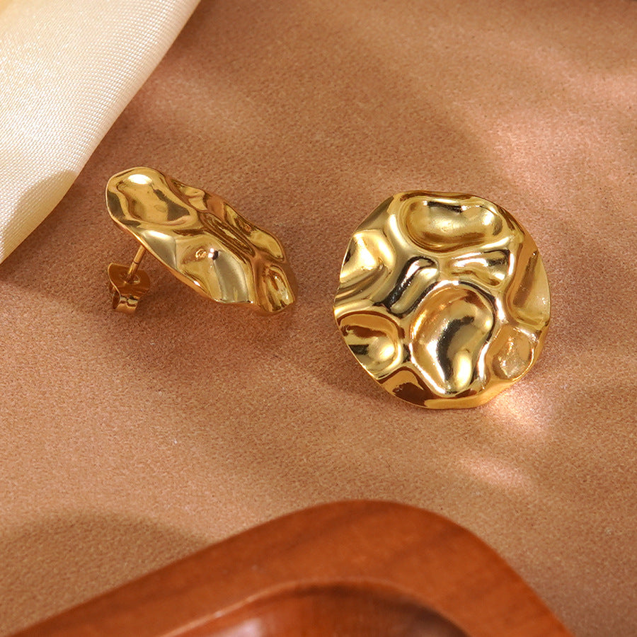 Vintage Geometric Round Plated Stainless Steel Earrings