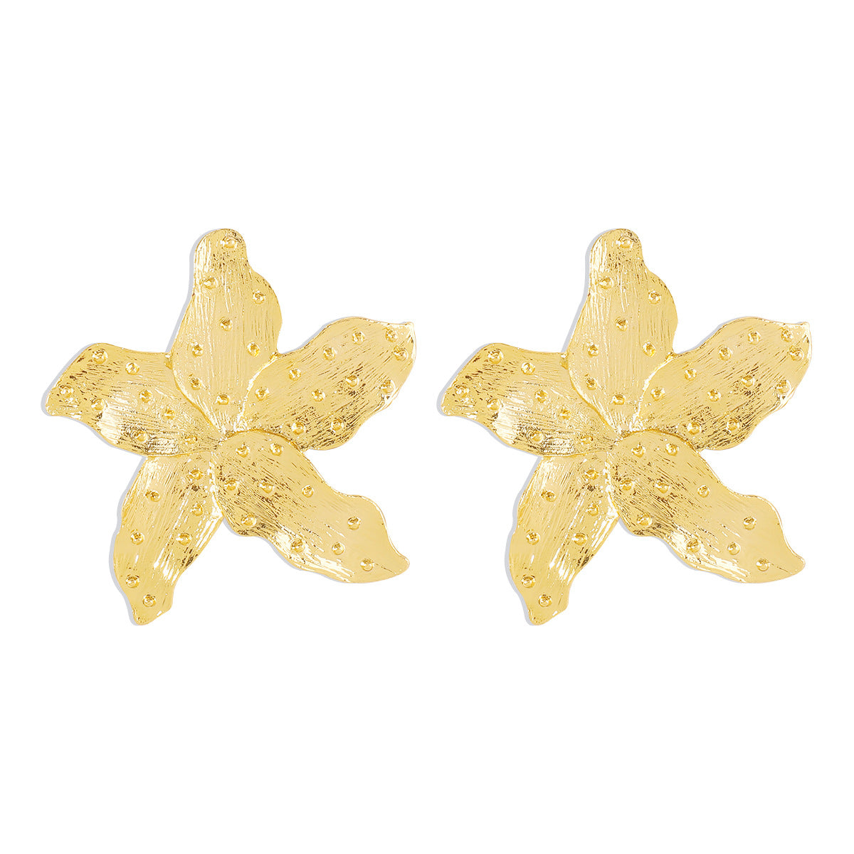 Pendientes de aleación con diseño de estrella geométrica, estilo dulce y atrevido, con acabado chapado para mujer