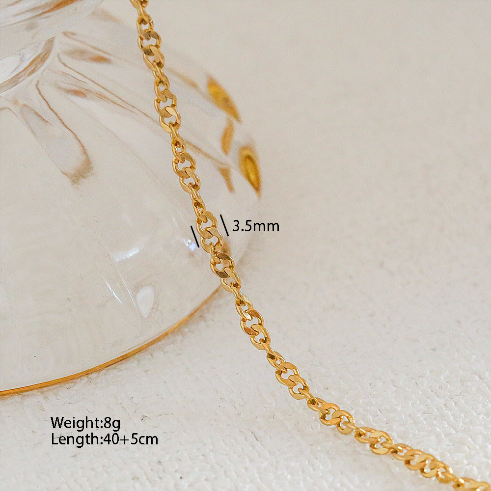Collana a Catena a Serpente Minimalista in Acciaio Inossidabile da Abbinare Ciondolo in Acciaio al Titanio Design a Cartone Animato a Forma di U Stile Medaglione Unisex
