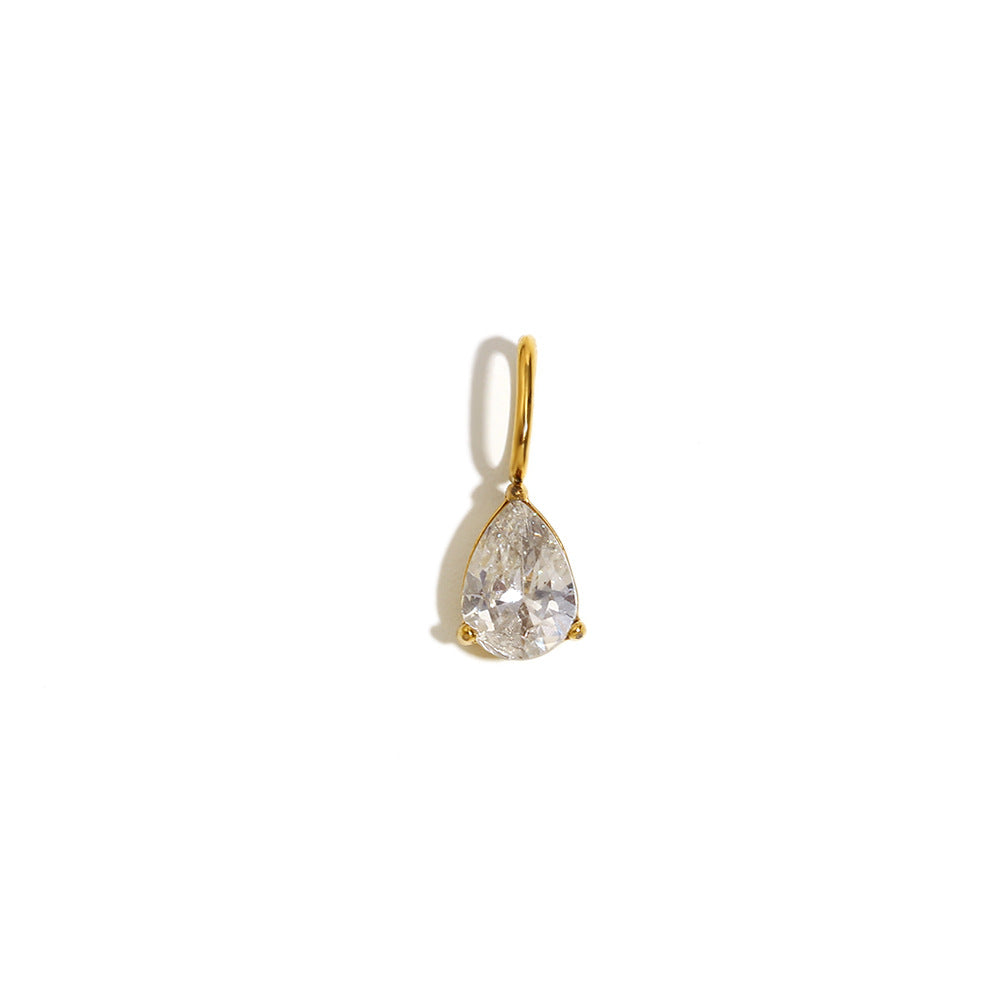 Colgante minimalista de gota de agua en acero inoxidable bañado en oro de 18K para fabricación de joyas DIY