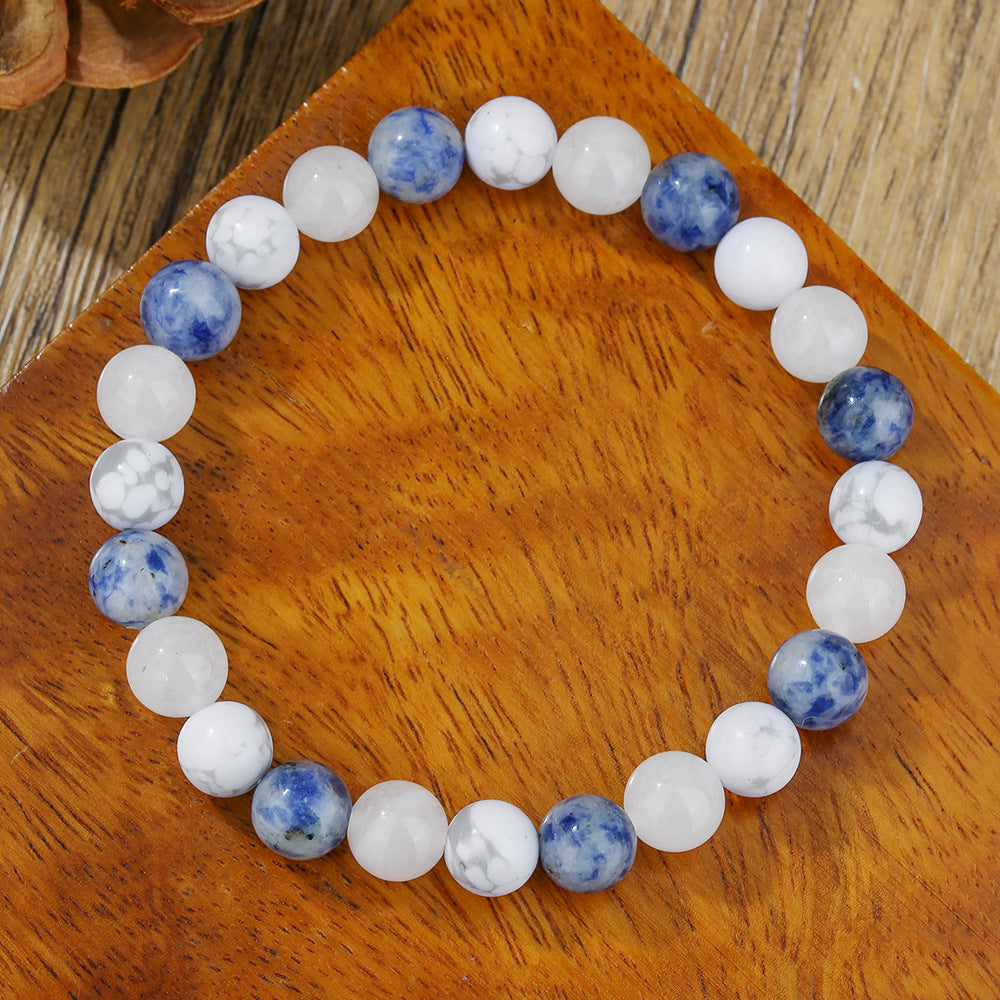 Natural Crystal Round Beaded Bracelet 8mm Handmade Stretch String