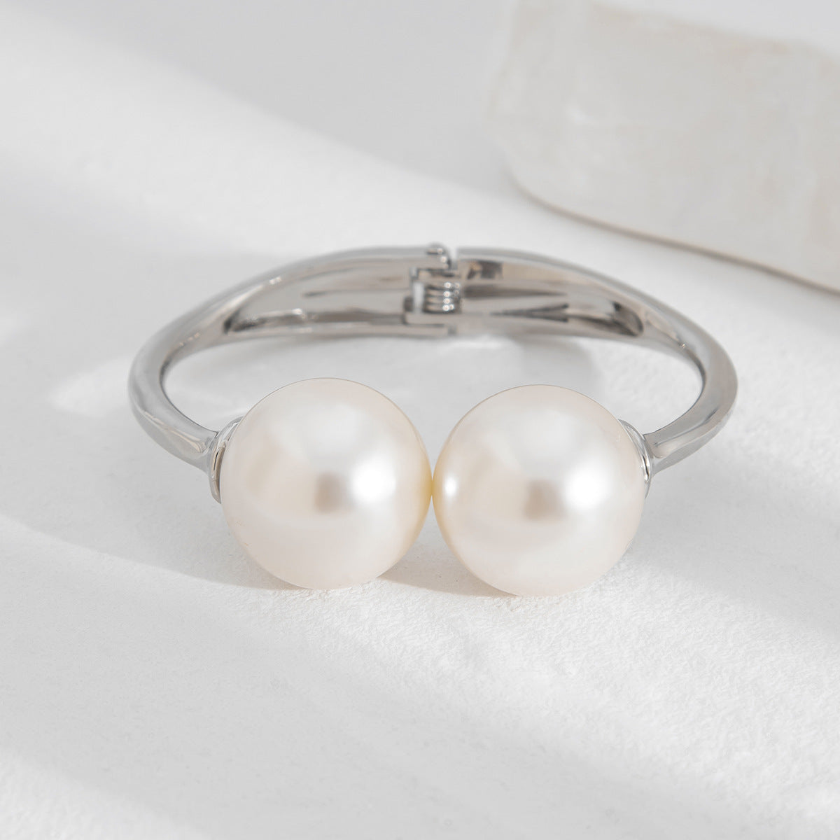 Baroque-Inspired Irregular Wrap Bracelet with Alloy Base and Simulated Pearl Accents Electroplated for Women