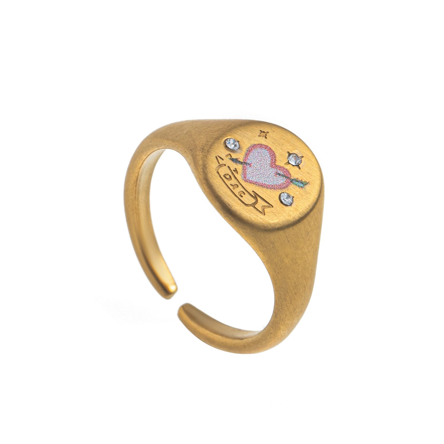 Fashion Heart Animal Stainless Steel PVD Ring