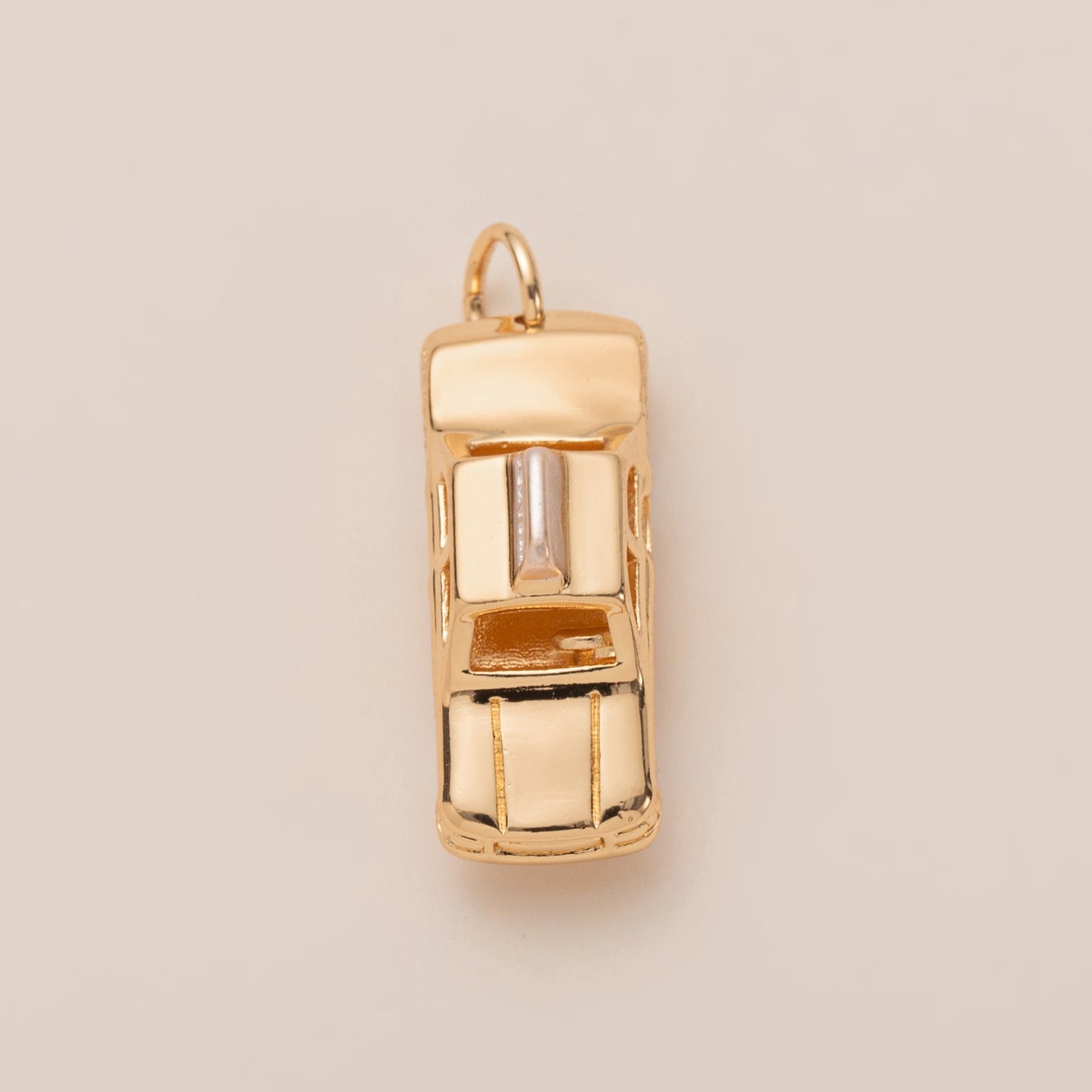 Sweet Striped Brass 18K Gold Plated Charm Bar