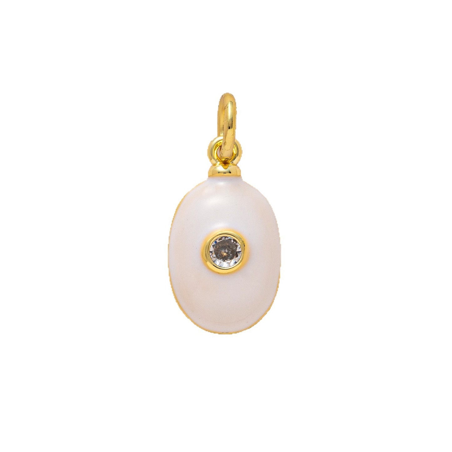 Luxury Geometric December Cubic Zirconia Drip Oil Brass Pendant PVD Plated Ball Chain Charm Bar
