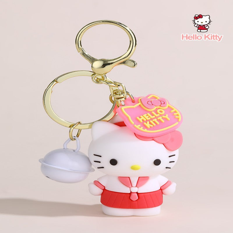 Portachiavi con gattino cartone animato Ciondolo in silicone con finitura placcata per borse e accessori