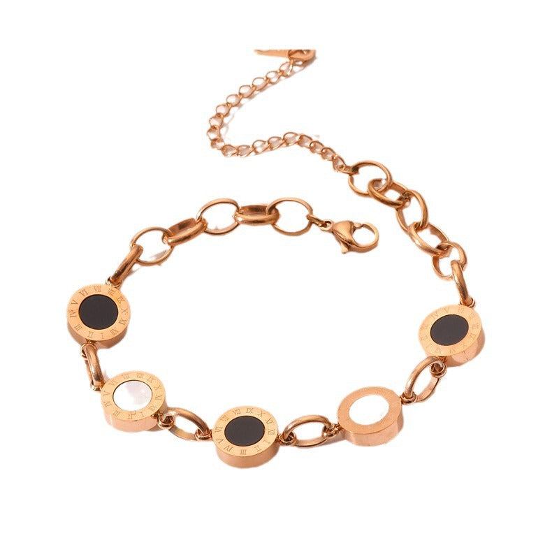 Bracciale Minimalista in Acciaio al Titanio a Forma di Foglia per Donna e Uomo con Finitura Placcata, Gioielli Versatili in Acciaio Inossidabile