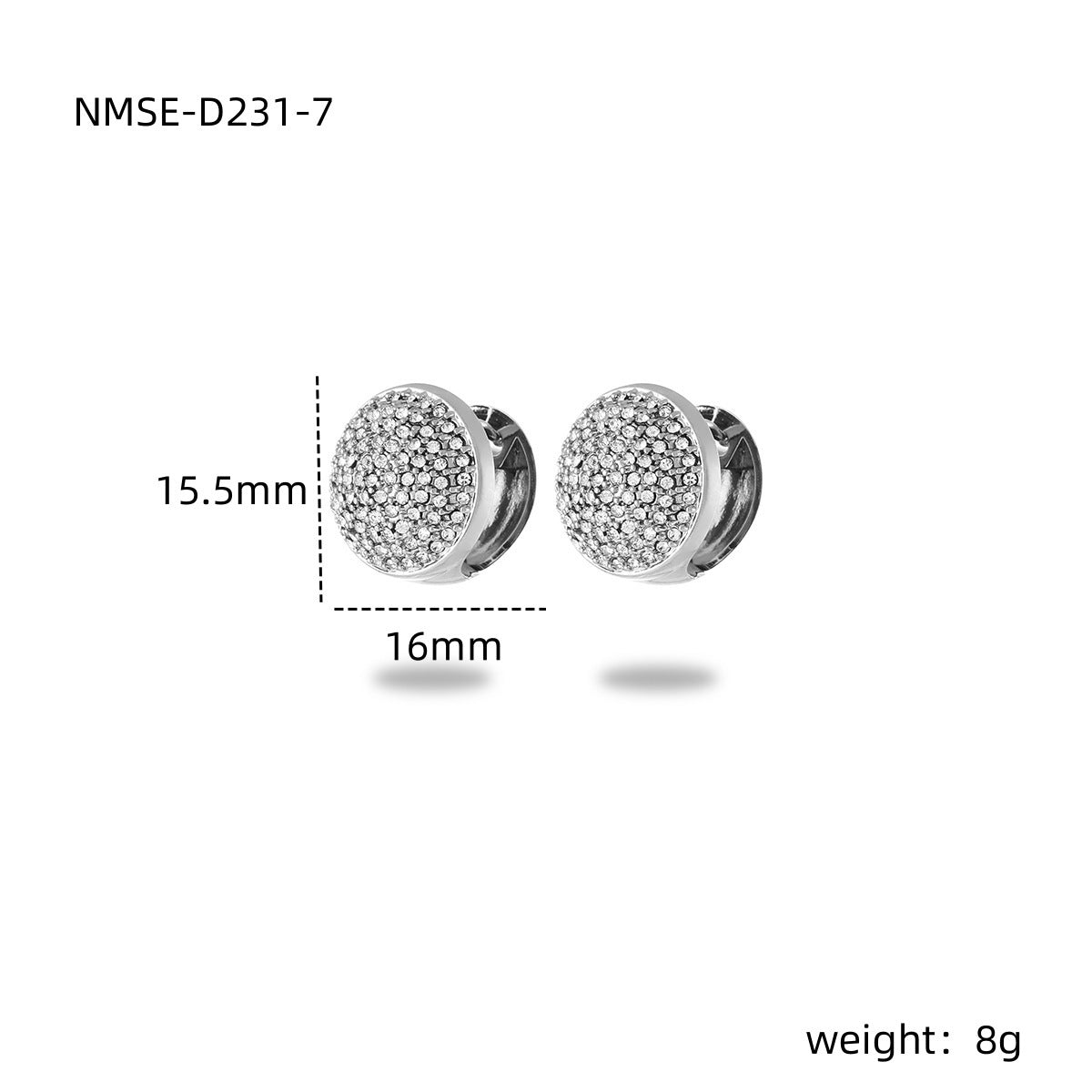 Pendientes de botón redondos geométricos de acero inoxidable con estilo francés vintage y acabado chapado para mujer