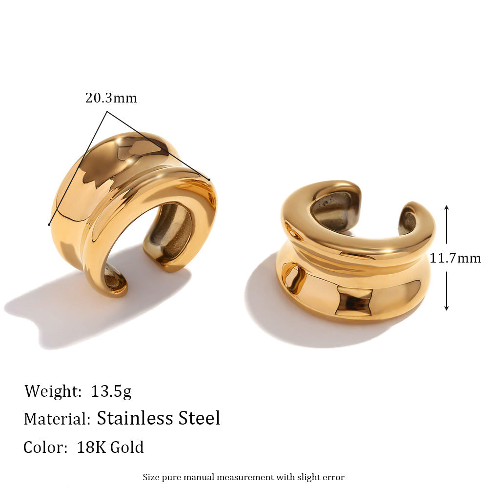 Pendientes Geométricos de Acero Inoxidable de Moda con Baño de Oro de 18K para Mujer