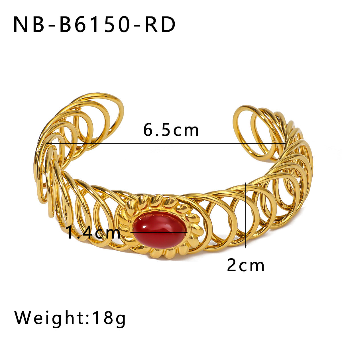 Bracciale a molla regolabile in acciaio inossidabile da donna, stile francese vintage, con intarsio in pietra naturale e finitura placcata