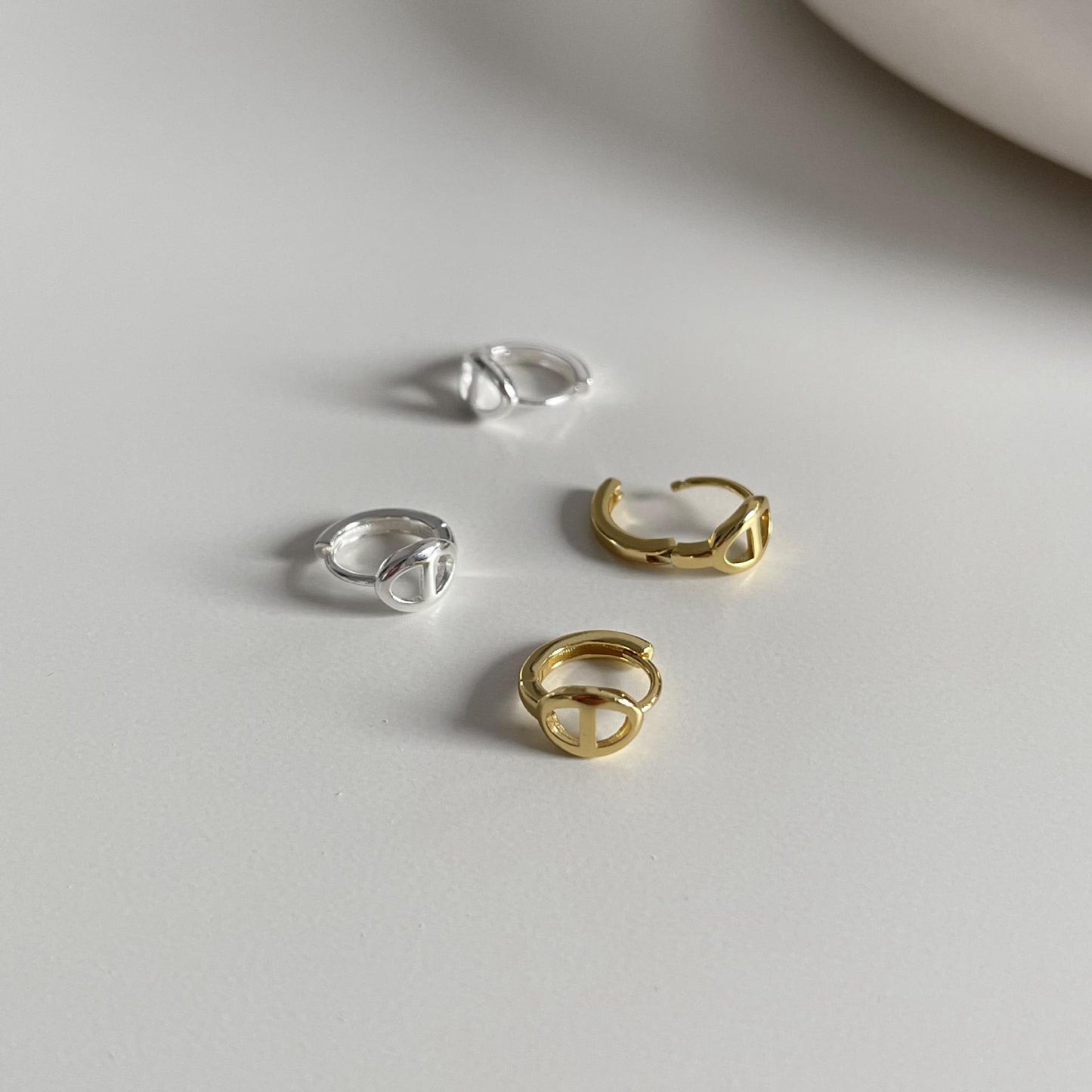 Minimalist Sweet 925 Sterling Silver Plated Letter Number Geometric Stud Earrings for Women