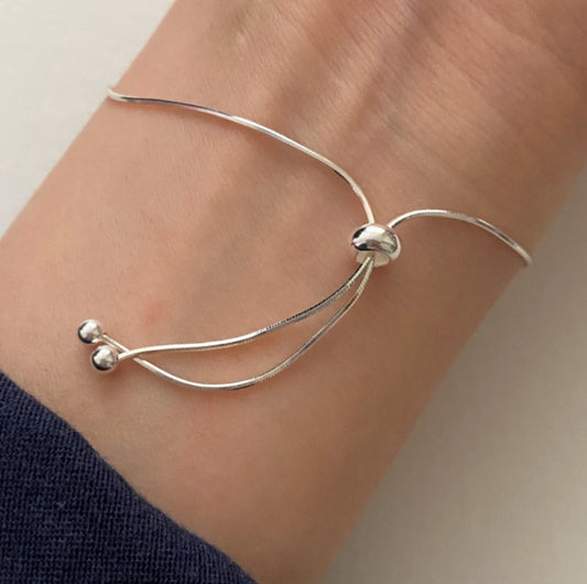 Bracciale a catena snake in argento sterling S925 minimalista da donna con finitura placcata