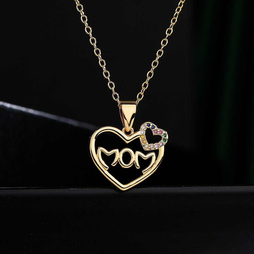 Collana con ciondolo a forma di cuore minimalista in rame placcato oro 18K da donna