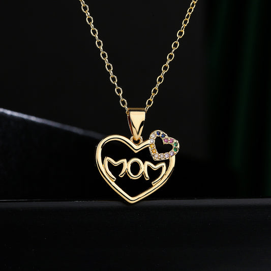 Minimalist Heart-Shaped Copper Pendant Necklace with 18K Gold Plating for Women