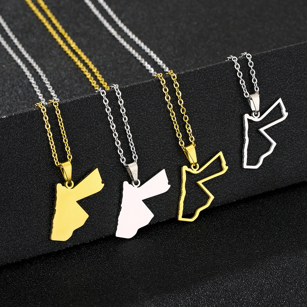 Collana con ciondolo geometrico per donna e uomo, catena a medaglione in acciaio inossidabile con ciondolo in acciaio al titanio e finitura galvanica