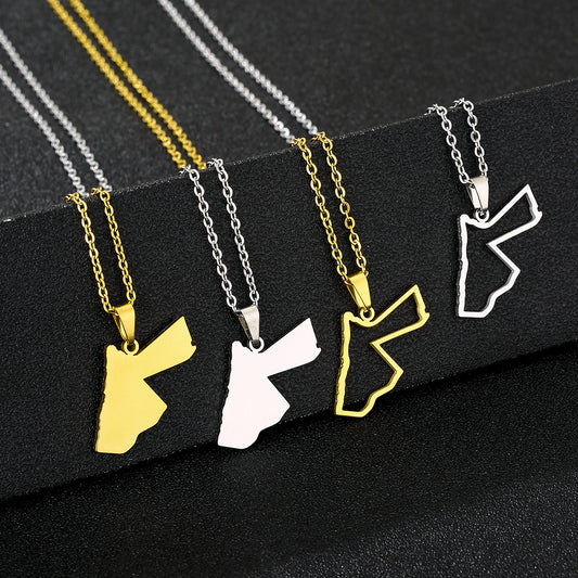 Collana con ciondolo geometrico per donna e uomo, catena a medaglione in acciaio inossidabile con ciondolo in acciaio al titanio e finitura galvanica