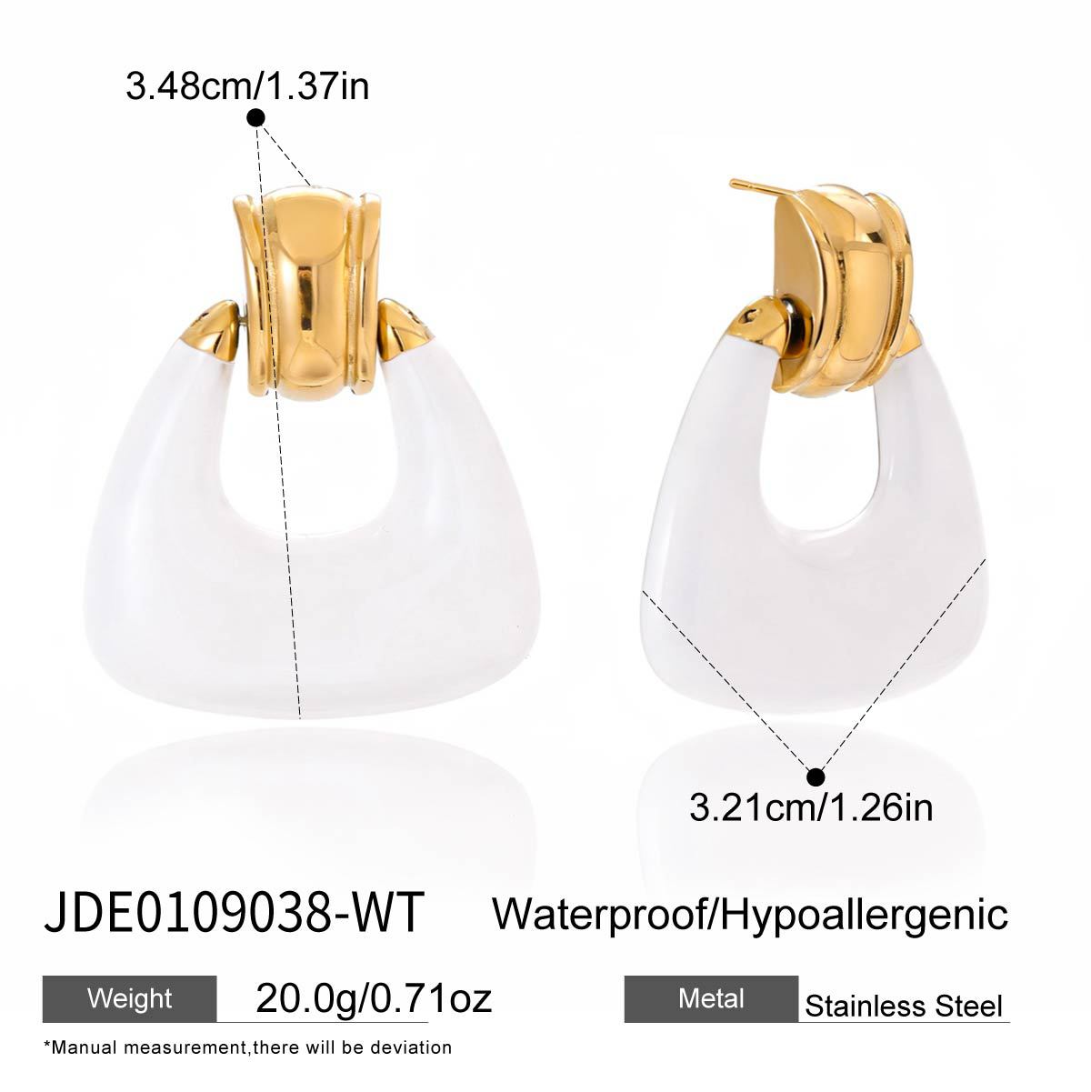Pendientes de acero inoxidable geométricos triangulares minimalistas con esmalte para mujer con postes hipoalergénicos