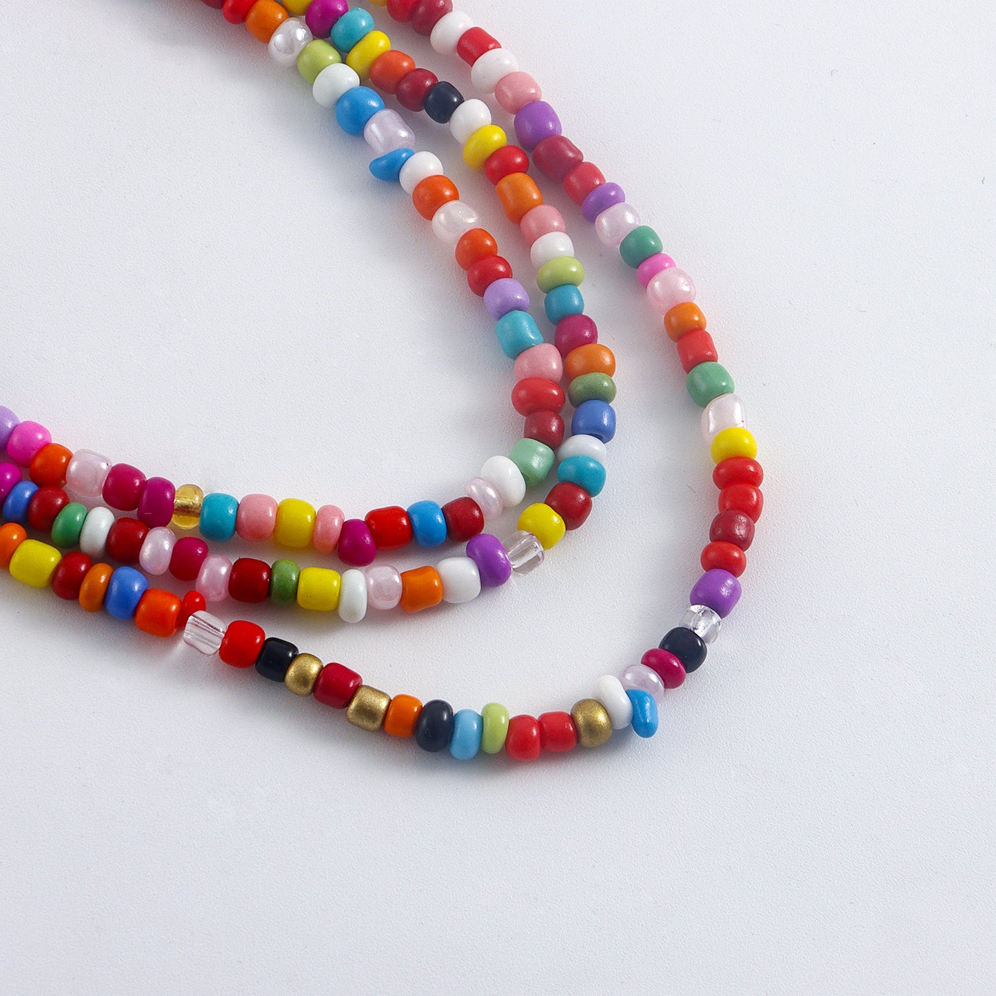 Bohemian Geometric Alloy Anklet for Women with Multilayer Beaded Design and Luxe Minimalist Aesthetic