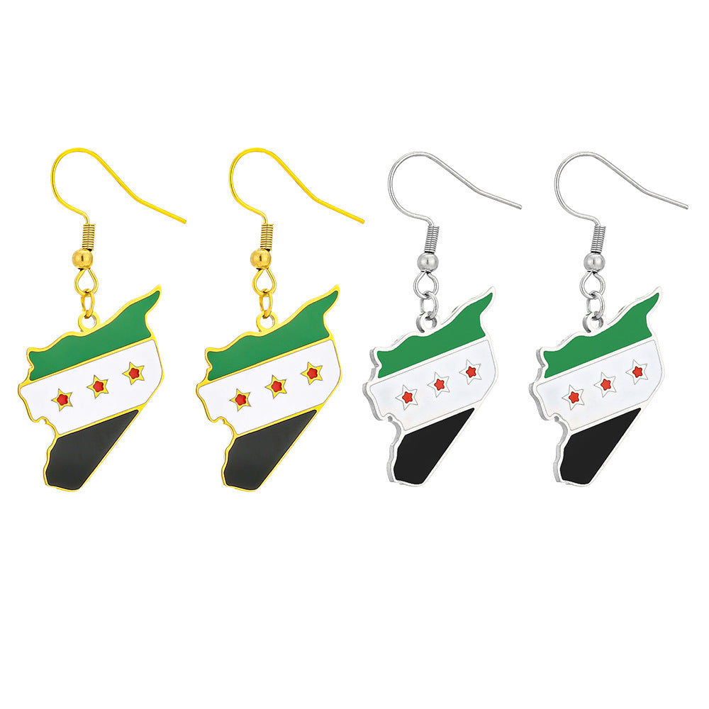 Pendientes colgantes geométricos de esmalte de acero inoxidable vintage para mujer y hombre, joyería de moda unisex