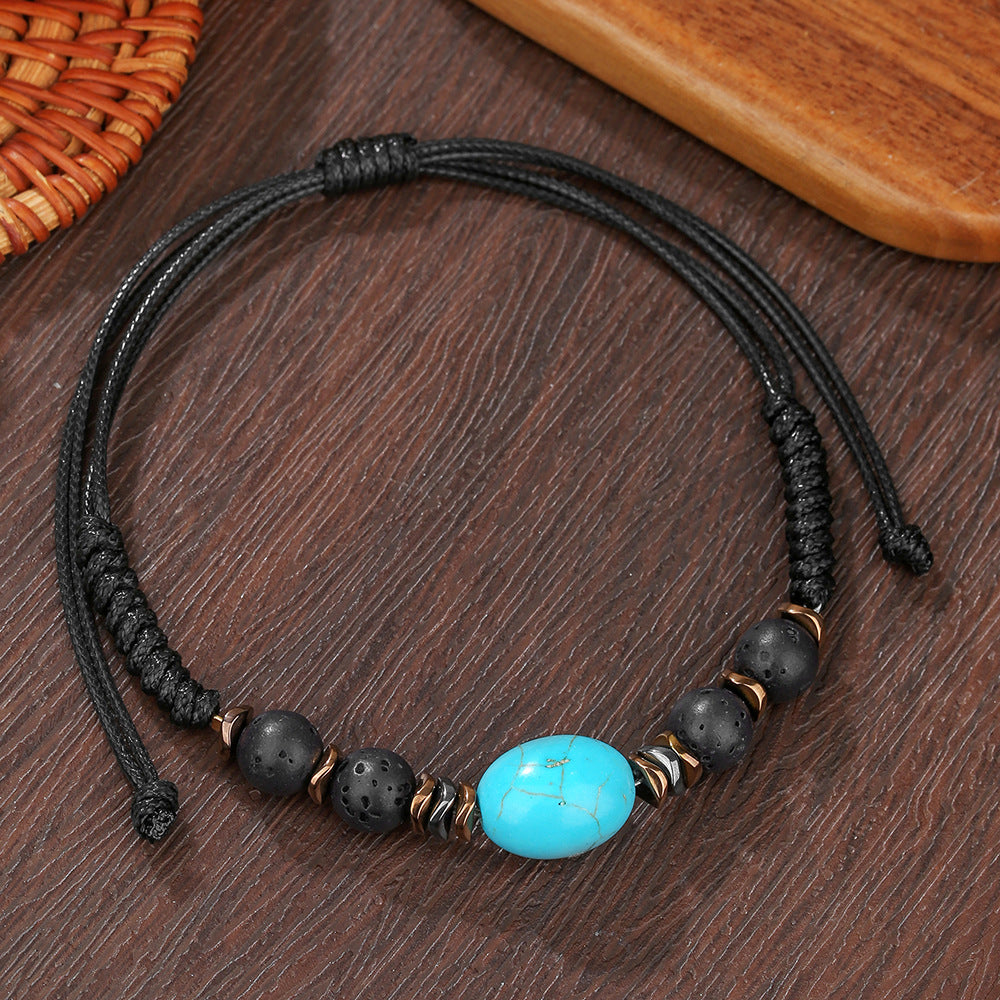 Geometric Rectangle Gemstone Beaded Bracelet for Men and Women