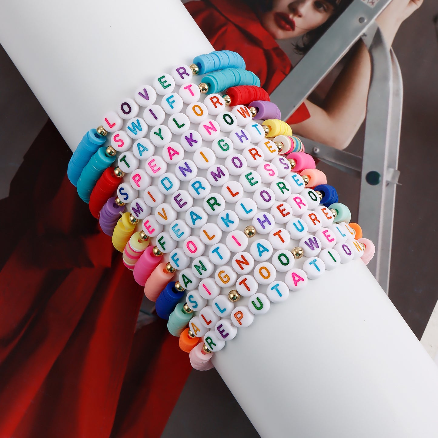 Bracciale Bohemien Geometrico in Argilla Polimerica con Finitura Placcata per Donna