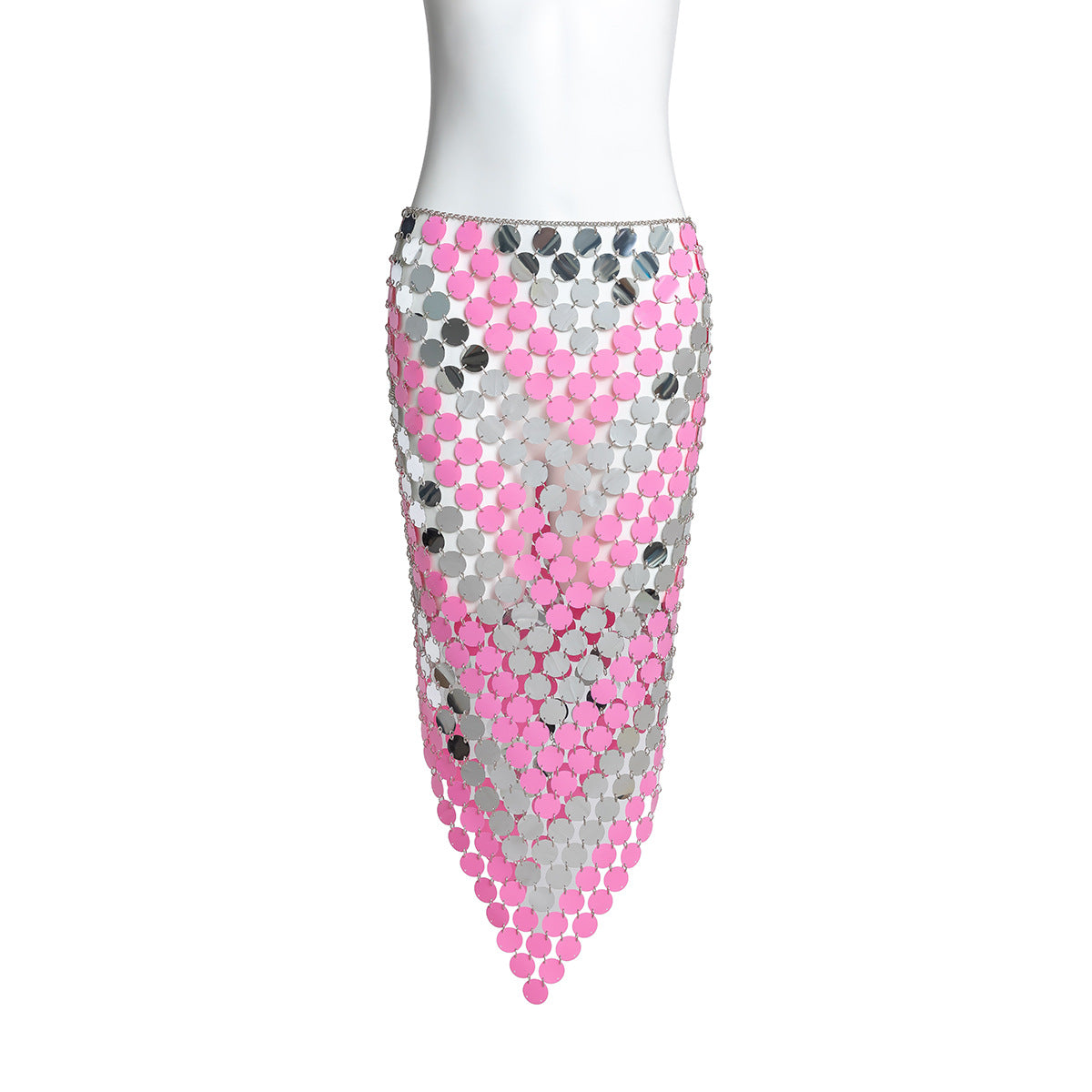 Catena per il corpo rotonda in stile Boho per donne con finitura metallica e paillettes colorate, catena in vita fatta a mano con chiusura a moschettone