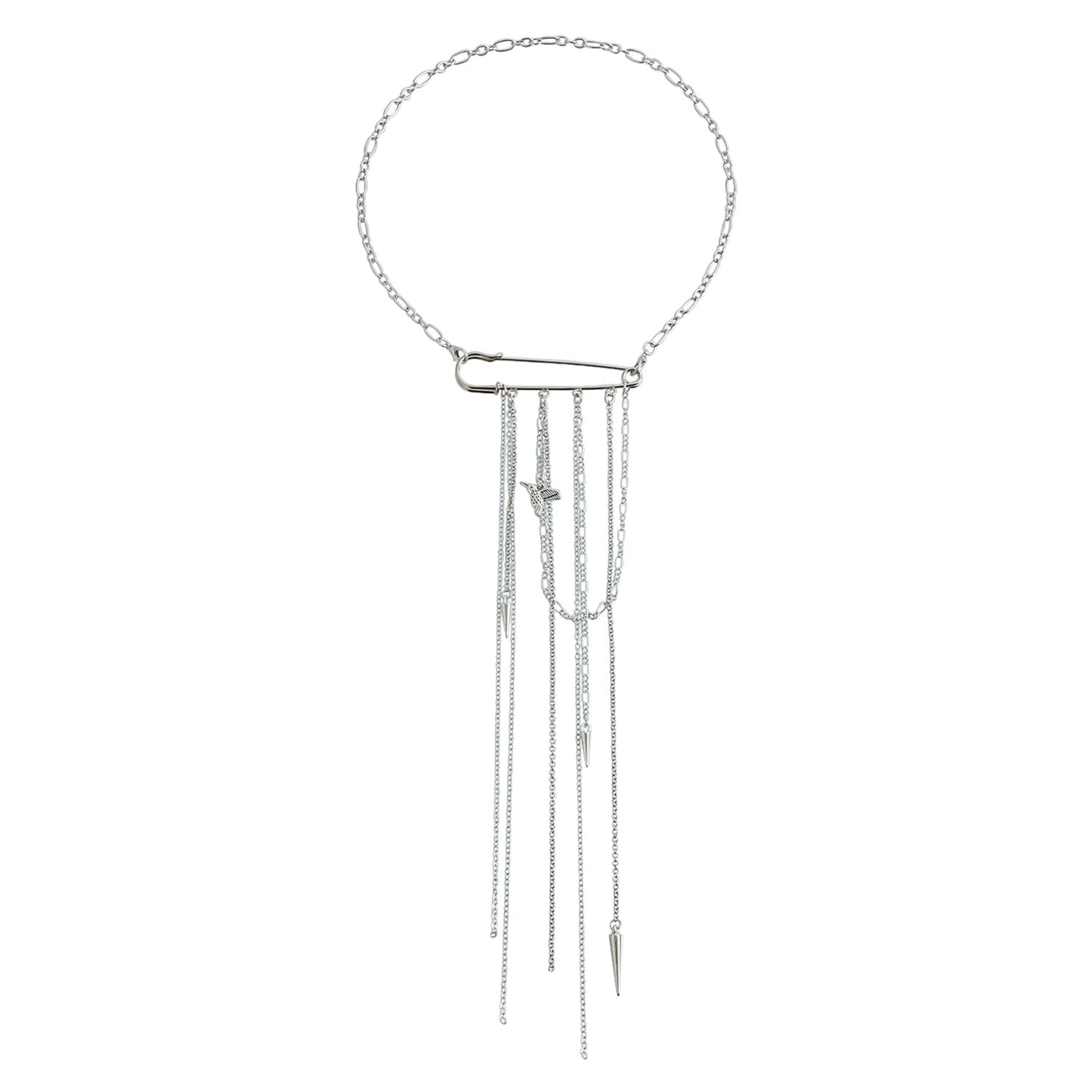 Streetwear Alloy Plated Animal Pendant Necklace with Tassel Convertible Design for Women and Men