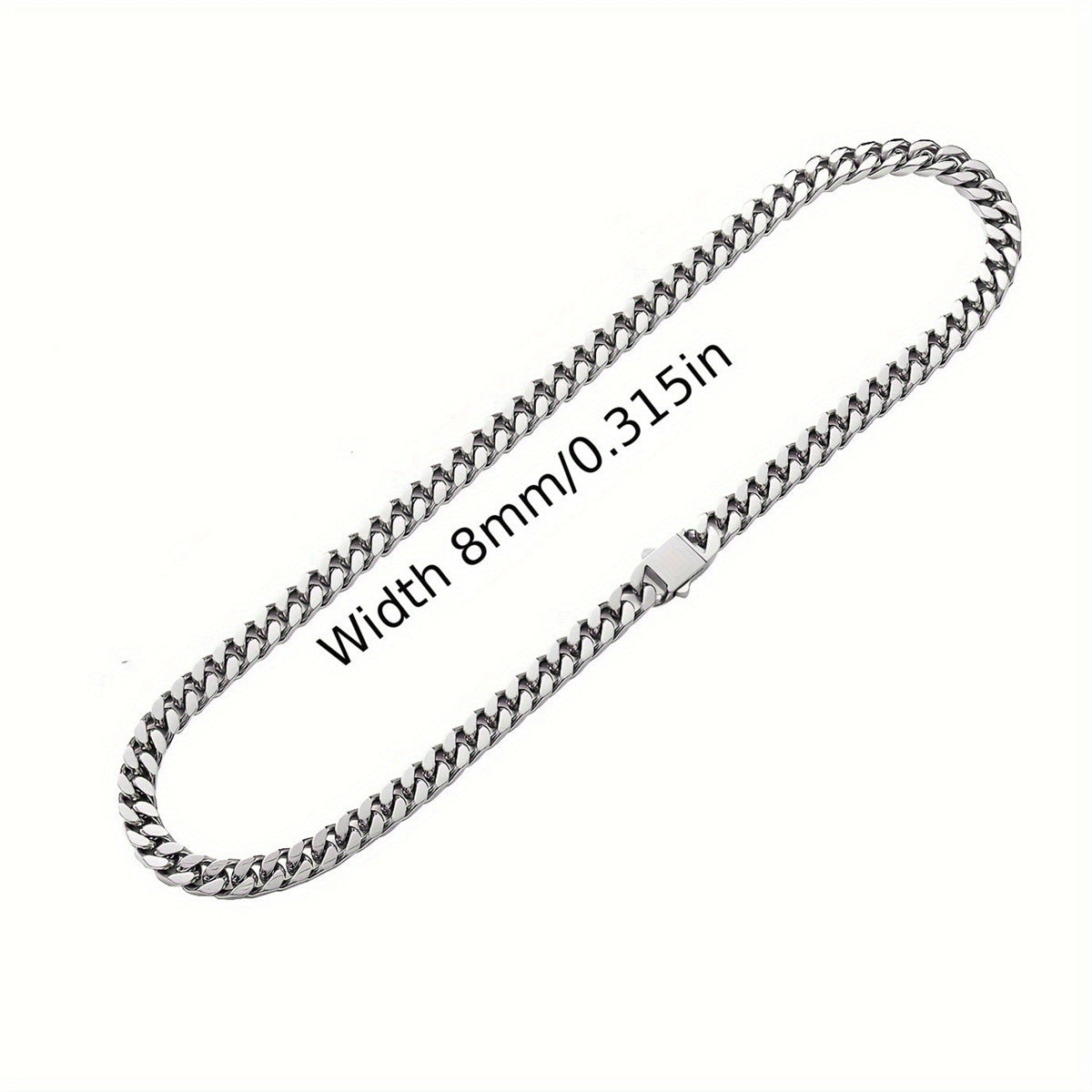 Collana da Uomo a Catena Cubana in Acciaio Inossidabile Lucido, a Forma Geometrica, Stile Hip Hop Robusto