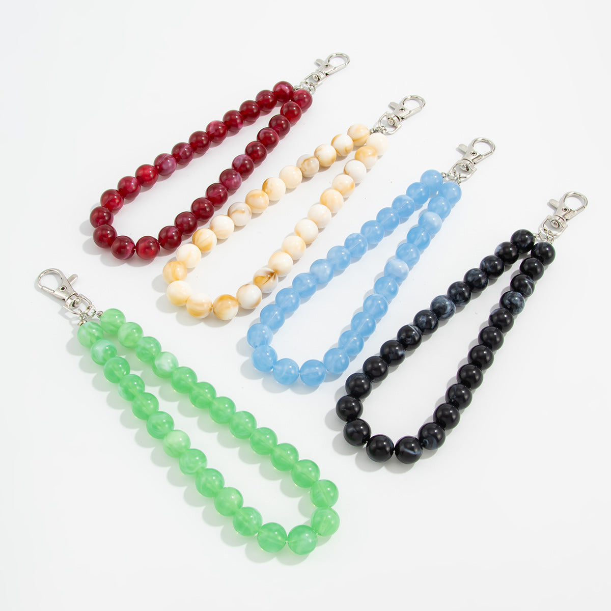 Gradient Geometric Round Alloy Bag Charm Keychain