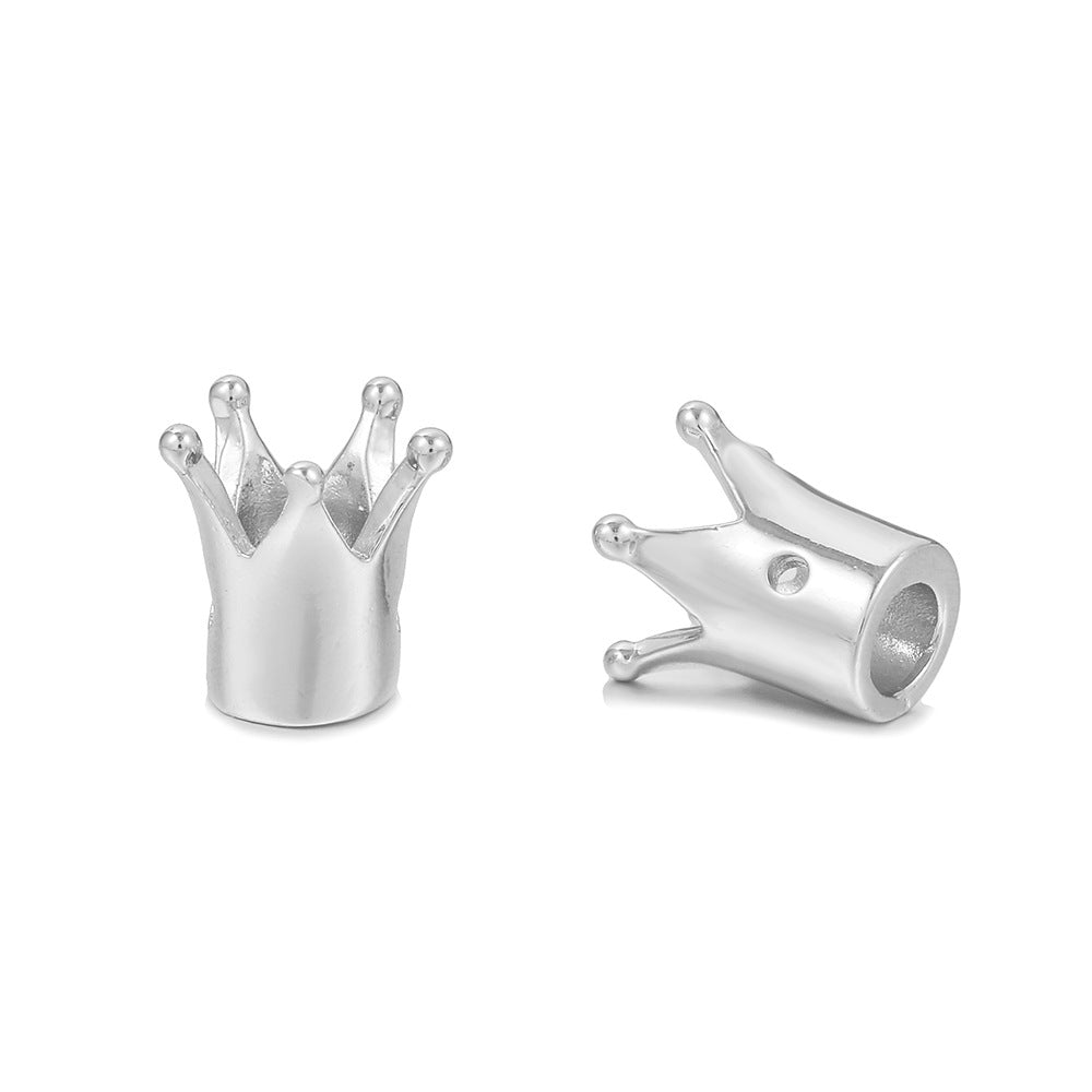 Minimalist Plated Brass Crown Charm Bar for DIY Necklace Bracelet Beading Spacer