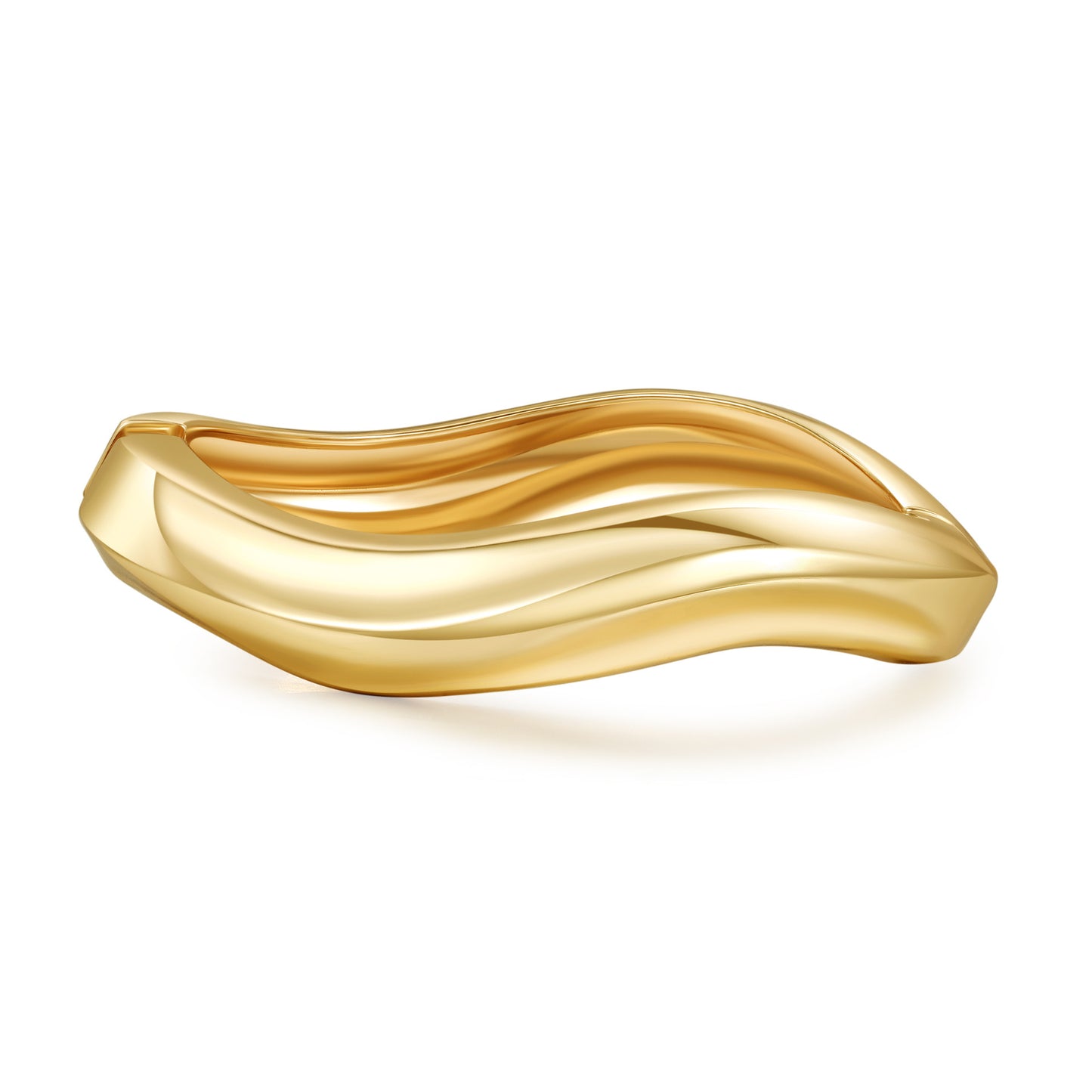 Geometric Round Plated Alloy Open Cuff Bracelet