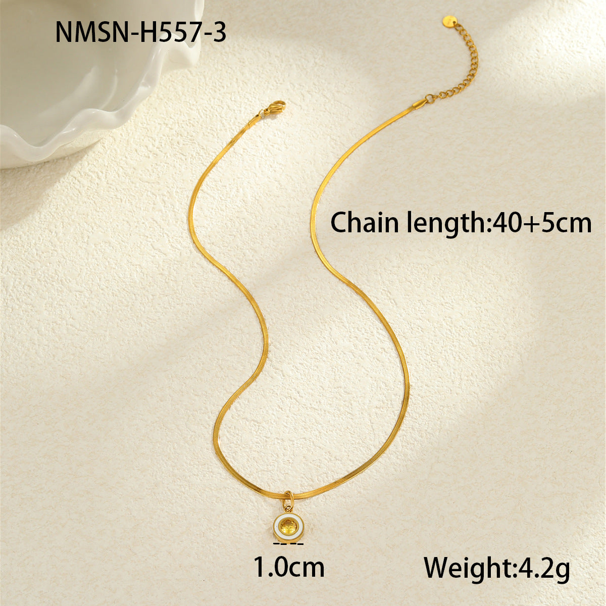 Minimalist Geometric Pendant Necklace in Titanium Steel with 18K Gold Plating for Women
