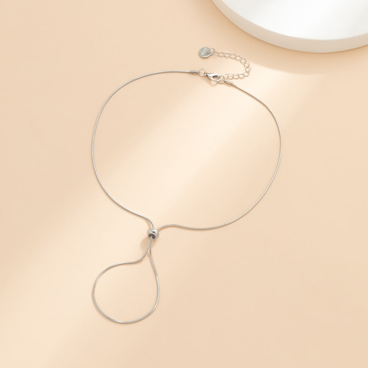 Minimalist Geometric Alloy Ball Chain Anklet for Women