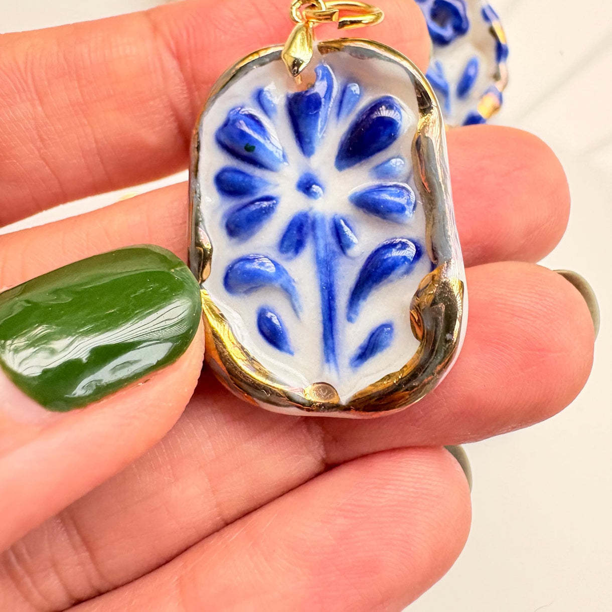 Colorful Floral Round Oval Geometric Plated Stainless Steel Necklace
