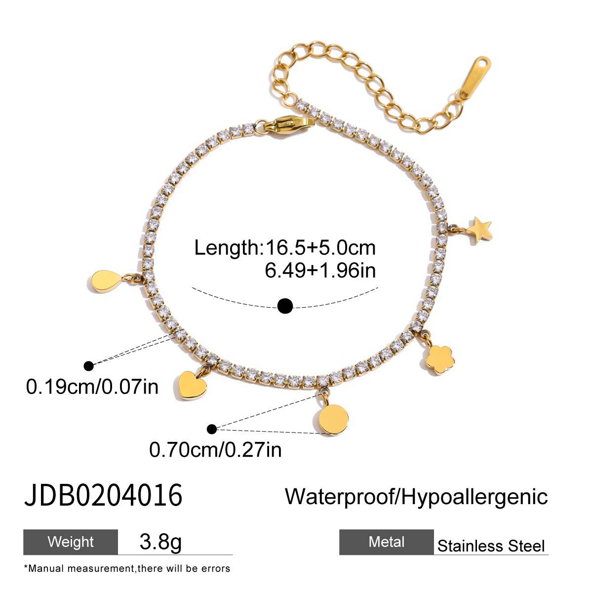 Bracciale Minimalista Geometrico in Acciaio Inossidabile Placcato per Donna con Accenti di Zircone Gioielli Ipoallergenici in Acciaio al Titanio