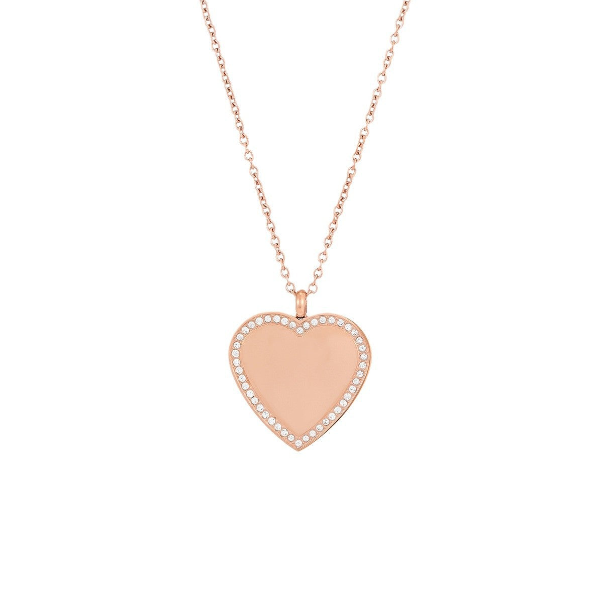 Collar minimalista geométrico redondo de acero inoxidable con chapado en oro rosa de 18 quilates para mujer con barra para dijes DIY