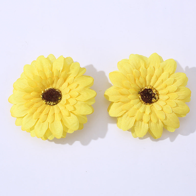 Fermaglio per capelli con margherita 3D giallo minimalista per ragazze