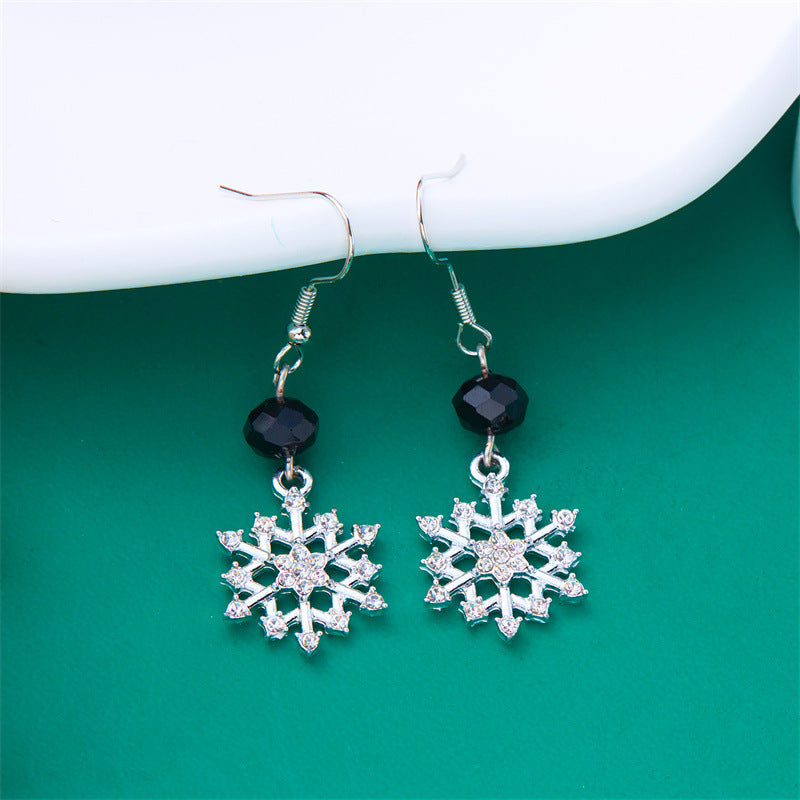 Fashionable Christmas Tree and Snowflake Long Tassel Earrings for Women in Alloy with Plated Finish