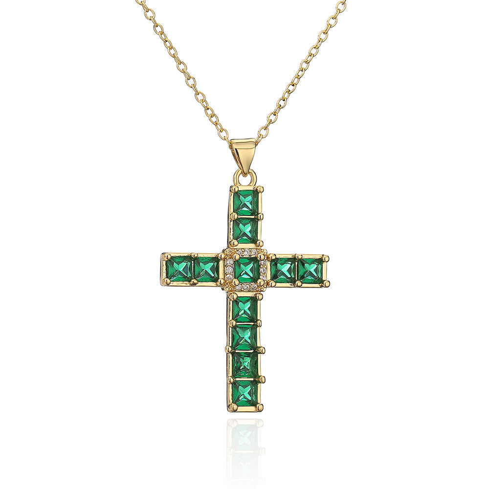 Minimalist Geometric Pendant Necklace for Women Copper Base with Real Gold Plating and Zircon Accent