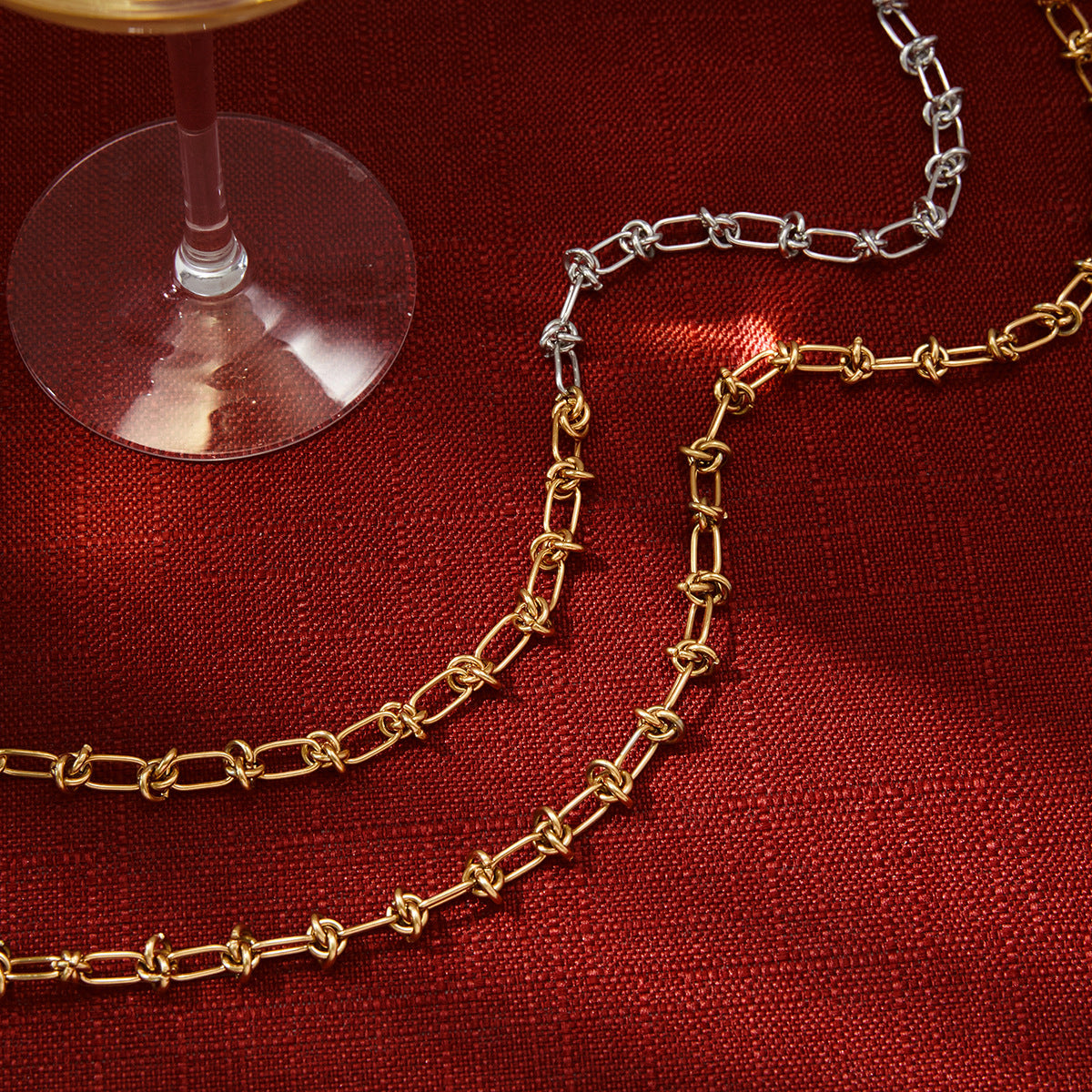Minimalist 18K Gold Plated Geometric Titanium Steel Necklace for Women