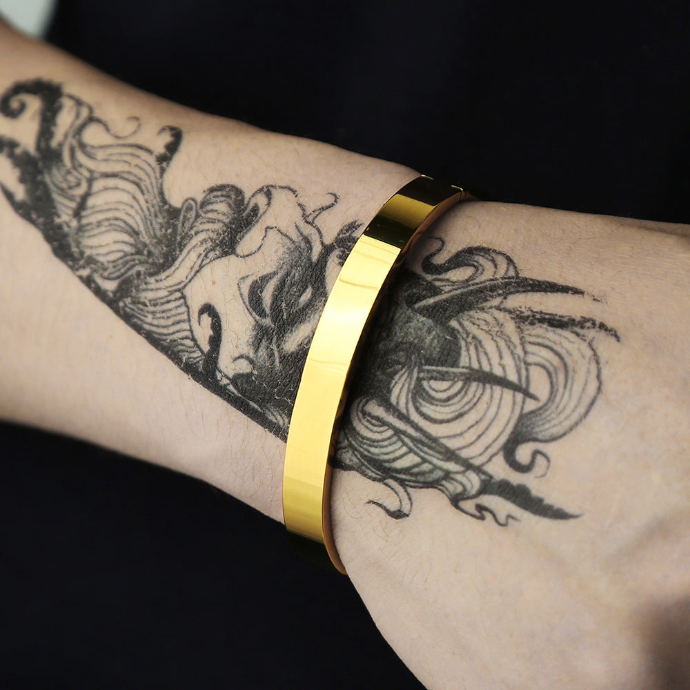 Geometric Gold Plated Titanium Steel Stainless Steel Bracelet