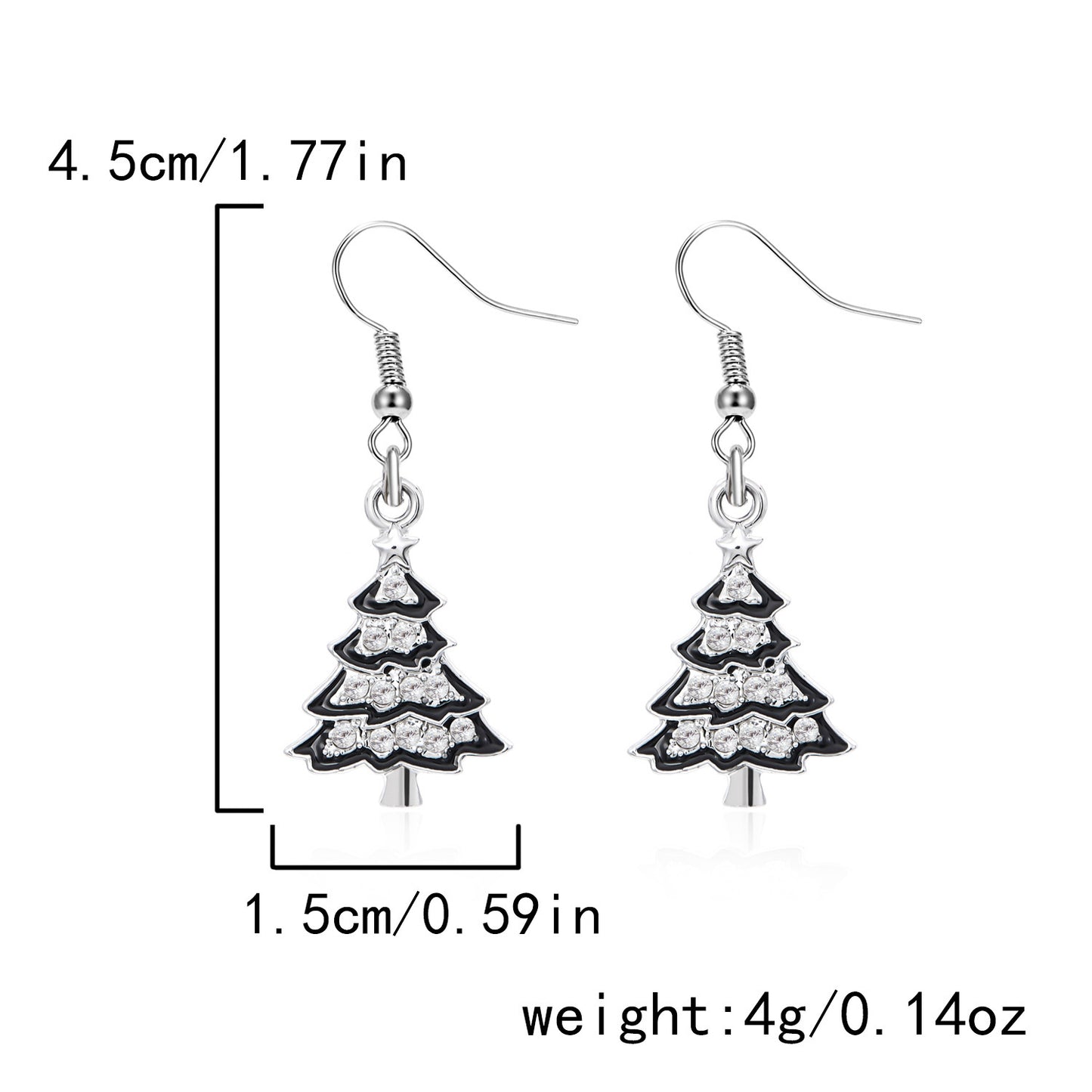 Pendientes de Navidad de aleación a la moda con forma de lazo y acabado chapado para mujer, con motivos navideños de copos de nieve, renos y Papá Noel.