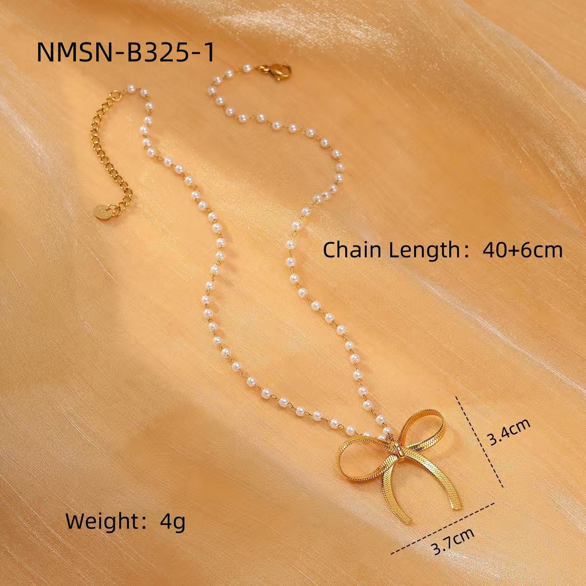 Minimalist Bow-Shaped Titanium Steel Necklace for Women with Plated Finish and Stainless Steel Pendant